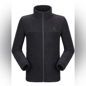 CAMEL CROWN Mens Full Zip Soft Polar Fleece Jacket with Pockets, Dk Gray, XXL